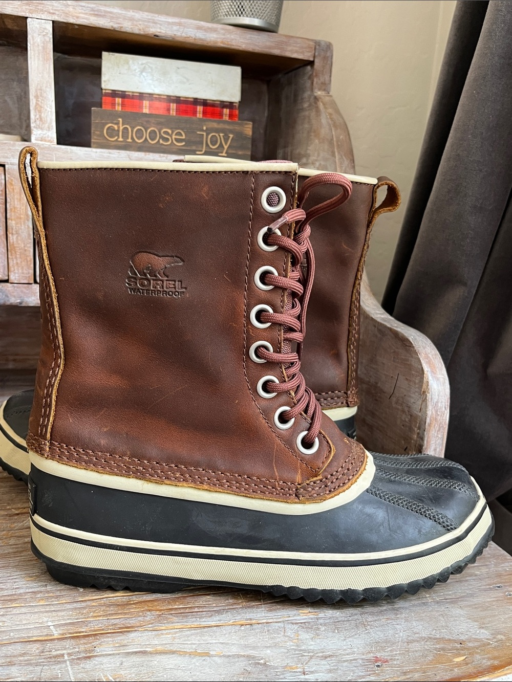 🤎 NWOT Sorel 1964 Premium Leather Boots Size 7 Brown Waterproof InnerBoot